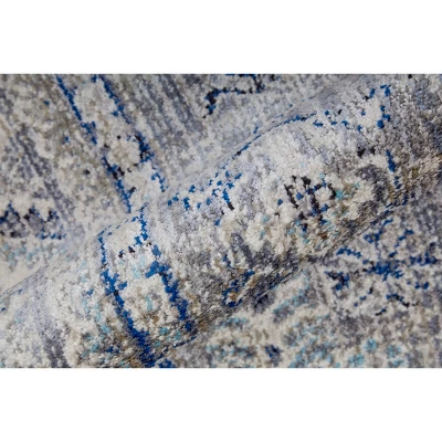 Bellini Transitional Medallion, Taupe/Gray/Blue, 2' X 3' Accent Rug - Image 6