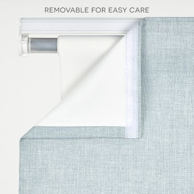 Exclusive Home Acadia 100% Blackout Roman Shade, 23"x64", Aqua