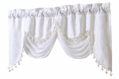 Kate Aurora Georgina Ultra Luxurious Raised Jacquard And Fringed Trimmed Austrian Window Valance - Image 7