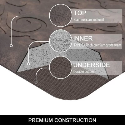 J&V TEXTILES Medallion Embossed Anti-Fatigue Stain-Resistant Cushioned Floor Mats - Image 2