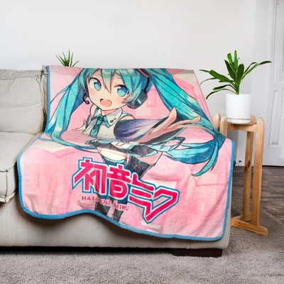 Just Funky Hatsune Miku Crypton Voice Fleece Throw Blanket | 45 X 60 Inches