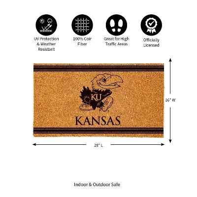 Evergreen University Of Kansas Logo Turf Mat, Brown- 28 X 16 Inches Indoor Outdoor Doormat - Image 2