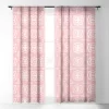 SunshineCanteen Sayulita Pink 50" X 108" Single Panel Sheer Window Curtain - Society6