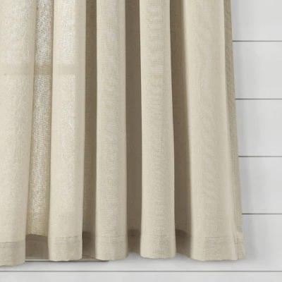Boho Pom Pom Tassel Linen Window Curtain Panel - Lush Décor - Image 3