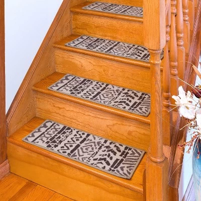 World Rug Gallery Bohemian Design Geometric Non-Slip Stair Treads - Image 8