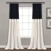 Home Boutique Linen Button New Window Curtain Panel Black/White Single 40x108