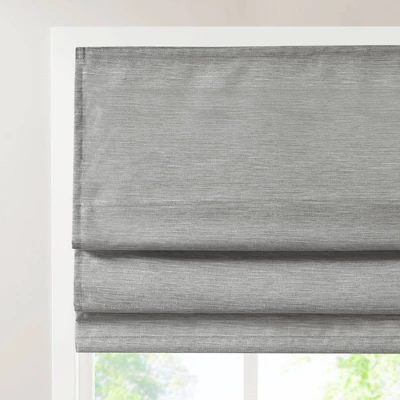 Aberdeen Printed Faux Silk Room Darkening Cordless Roman Blinds And Shade Gray - Image 3