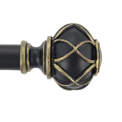 Iron And Resin Expandable Black And Gold Window Curtain Rod By Blue Nile Mills - Image 3