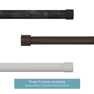 Hastings Home 1" X 48-84" Curtain Rod With Decorative End Cap Style Finials And Hardware For Home Décor In Bedroom & Kitchen - Black - Image 4