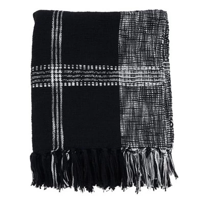 50"x70" Oversized Plaid Cotton Throw Blanket - Saro Lifestyle - Image 4