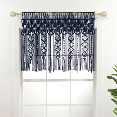30"x40" Boho Macrame Textured Cotton Window Valance - Lush Décor - Image 9