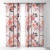Marta Barragan Camarasa Terracotta Flowered Garden Single Panel Sheer Window Curtain - Deny Designs