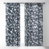 Ninola Design Watery Abstract Flowers Navy Single Panel Sheer Window Curtain - Deny Designs