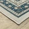 Trinity Classic Border Patio Area Rug Beige/Blue - Captiv8e Designs