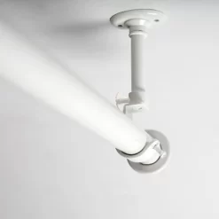 RoomDividersNow 108in - 168in - Adjustable Wall Or Ceiling Mount Hanging Curtain Rod, White (With Brackets)