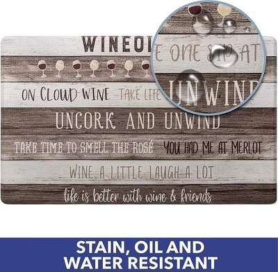 J&V TEXTILES Anti Fatigue Kitchen Mat Cushioned Anti Fatigue, Non Slip Waterproof Mat Standing Desk, 20x36x1/2 Inches (Wineology) - Image 2