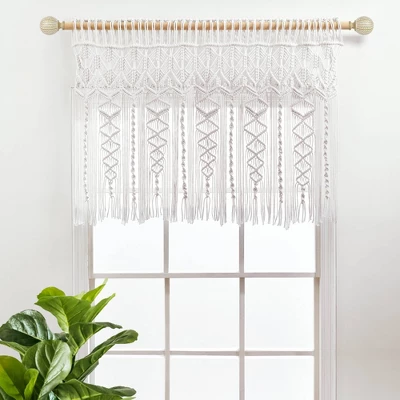 30"x40" Boho Macrame Textured Cotton Window Valance - Lush Décor - Image 8