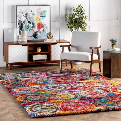 Kindra Circles Shaggy Area Rug - NuLOOM