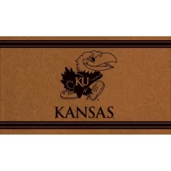 Evergreen University Of Kansas Logo Turf Mat, Brown- 28 X 16 Inches Indoor Outdoor Doormat