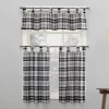 Blair Farmhouse Plaid Semi-Sheer Tab Top Kitchen Curtain Valance And Tiers Set - No. 918