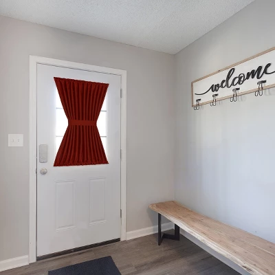 Kate Aurora Country Farmhouse Living Solid Colored Semi Sheer Single Door Curtain Panel With Tieback - Image 3