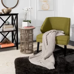 Bella Gigi Knit Throw Blanket - Palewisper - 50" X 60" - Safavieh