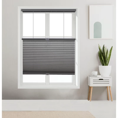 Linen Avenue Cordless Top Down Bottom Up Cellular Shade, Dark Grey - Image 3