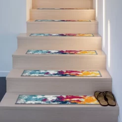 World Rug Gallery Modern Abstract Non-Slip Stair Treads