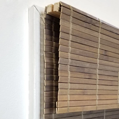 Radiance Brooklyn 34-in Cordless Driftwood Bamboo Roman Shade - Image 4