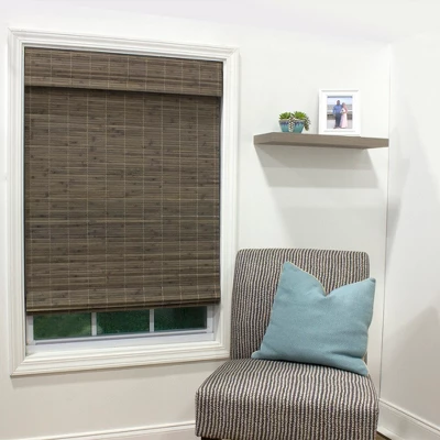 Radiance Brooklyn 34-in Cordless Driftwood Bamboo Roman Shade - Image 2