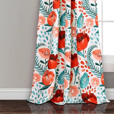 Set Of 2 Poppy Garden Light Filtering Window Curtain Panels - Lush Décor - Image 3