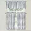Kate Aurora Country Farmhouse Plaid Checkered Gingham 3 Pc Kitchen Curtain Tier & Valance Set