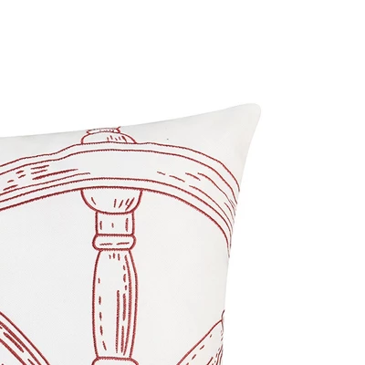 C&F Home 18" X 18" Ships Wheel Indoor / Outdoor Embroidered Throw Pillow - Image 2