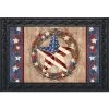 Briarwood Lane Americana Barnstar Patriotic Doormat Primitive Wreath Indoor Outdoor 30" X 18"
