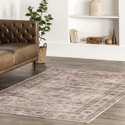 NuLOOM Amie Persian Border Machine Washable Area Rug