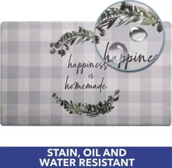 J&V TEXTILES Anti Fatigue Kitchen Mat Cushioned Anti Fatigue, Non Slip Waterproof Mat Standing Desk, 20x36x1/2 Inches (Happy Is Homemade)