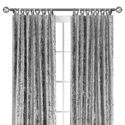 Kate Aurora Park Avenue 2 Piece Criss-Cross Tab Top Velvet Window Curtain Panels - Image 2