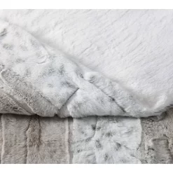 Gift Boxed Reversible Throw Blanket Snow Leopard Natural - Christian Siriano