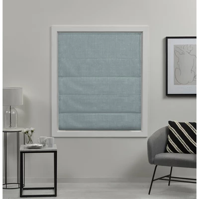 Exclusive Home Acadia 100% Blackout Roman Shade, 23"x64", Aqua - Image 6
