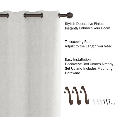 Hastings Home Bronze Curtain Rod With Cone Finials - Image 2