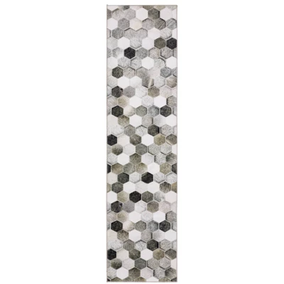 Marcel Geometric Block Animal Print Area Rug White/Gray - Captiv8e Designs - Image 9