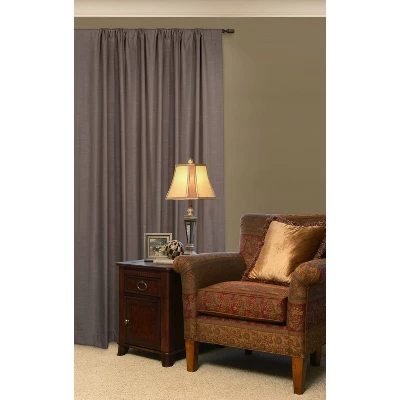 Decorative Drapery Curtain Rod With Maple Wood Cylinder Finials Matte Black - Lumi Home Furnishings - Image 2