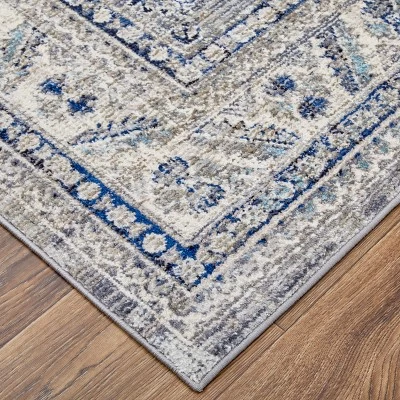 Bellini Transitional Medallion, Taupe/Gray/Blue, 2' X 3' Accent Rug - Image 3
