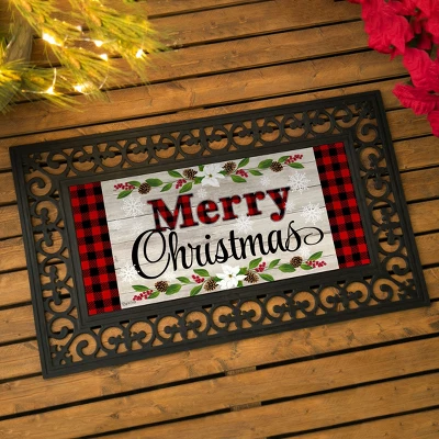 Evergreen Christmas Sentiments Sassafras Indoor Outdoor Switch Doormat 1'10"x10" Beige - Image 2