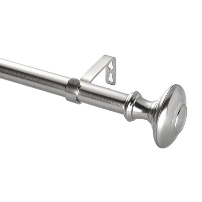Drapery Single Rod Set Finials Traditional Brushed Nickel - Lumi Home Furnishings