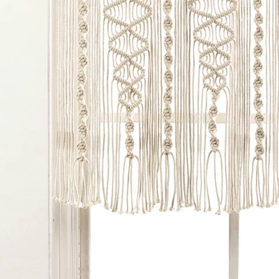 30"x40" Boho Macrame Textured Cotton Window Valance - Lush Décor - Image 3