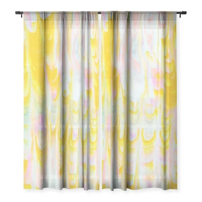 SunshineCanteen Marbled Pastel Dreams Single Panel Sheer Window Curtain - Society 6 - Image 2