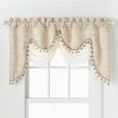 Kate Aurora Georgina Ultra Luxurious Raised Jacquard And Fringed Trimmed Austrian Window Valance - Image 6