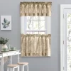 Ellis Curtain Lexington Leaf Pattern On Colored Ground Curtain Tiers Tan