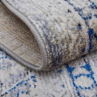 Bellini Transitional Medallion, Taupe/Gray/Blue, 2' X 3' Accent Rug - Image 8